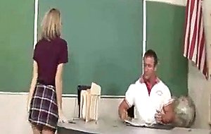 Cute student is kissing with her lucky teacher