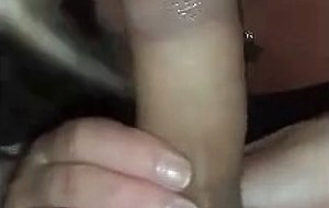 Milf slut sucks dick with cumshot in her mouth, she swallows all your juice