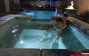 Jordan Starr and Luca del Rey tremendous poolside sex