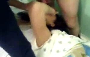 Kazakh girl gets fucked by her Kazakh bf and his friend
