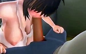 Animated babe masturbating with a huge vibrator