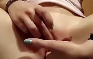 Jerk off and shoot cum on her pretty pussy