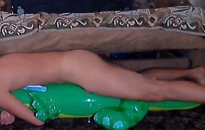 Big inflatable alligator humping cum