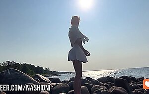Napirat, sex on an everyday naked beach with a teen bea