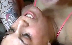 Latina girl face smashed