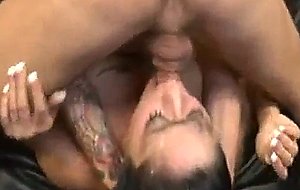 Messy latina gets throated intense