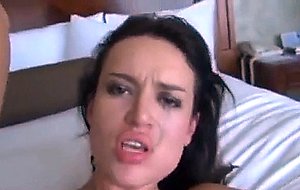 Latin brunette getting her desired cock in hotel room