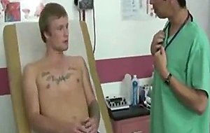 Medical man examines body