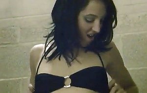 Amateur girl plays with pussy in hotel hallways