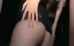 Party hotties bare big tits and ass in upskirt fun