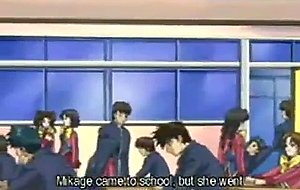Hentai schoolboy peeps on his masturbating sweet teache