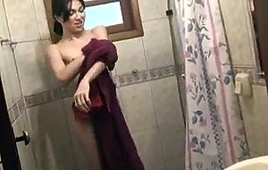 Filthy tranny pissing in bathroom