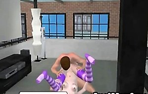 Two sweet 3d cartoon babes sucking and fucking a guy