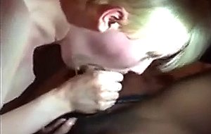 Cheating blonde wife sucks fat black cock in pov