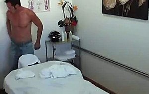 A lovely korean massage therapist doing a handjob