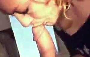 Dirty blonde crack whore sucking cock point of view