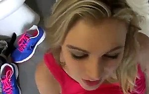 Very honey blonde riding dick and fucked doggystyle pov
