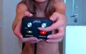 Petite babe humps on a vibrator on livecam