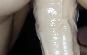 Amateur mormon blonde milf rides huge vibrator to orgasm