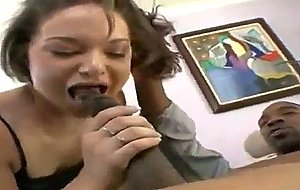 Sexy slut eating a big black cock