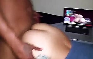 Asian slut fucking bbc porn on laptop