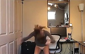 Teen with big tits dances in front